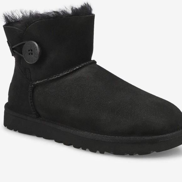 UGG Mini Bailey Button II- Short Black - Picture 2 of 11
